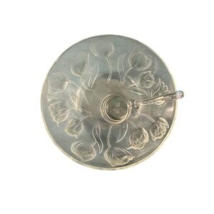 Teleflora Glass Bowl & Ladle Set Clear Frosted Tulip Etched